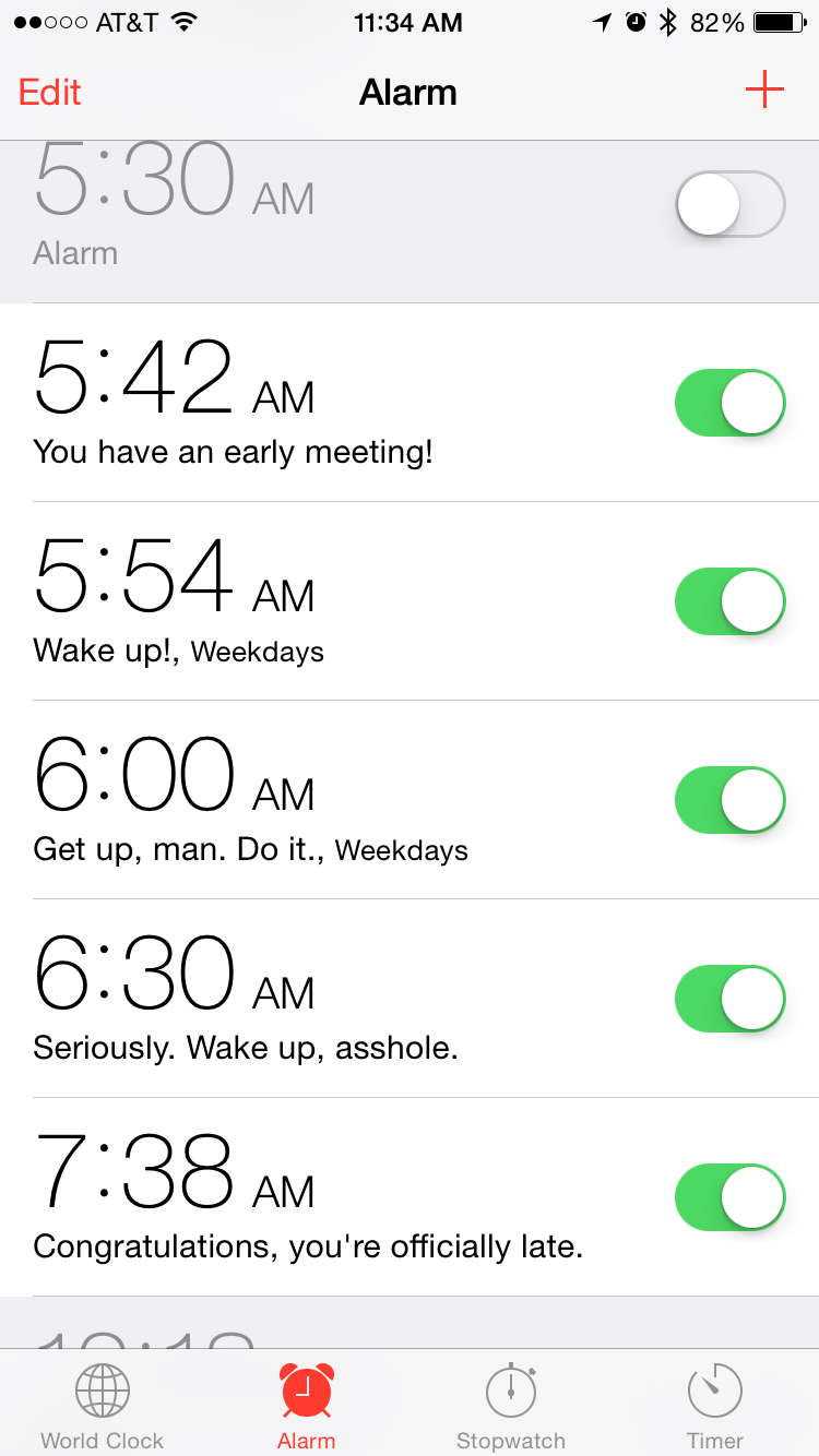 Complicated iPhone alarms
